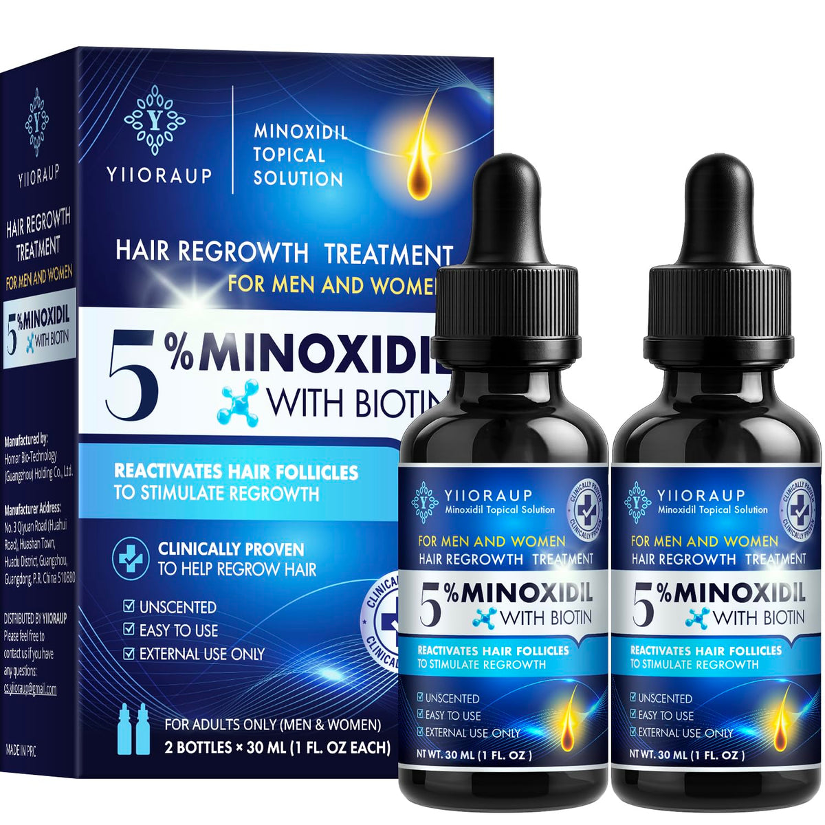 YIIORAUP front packaging showing two bottles and labels for clarity and confidence