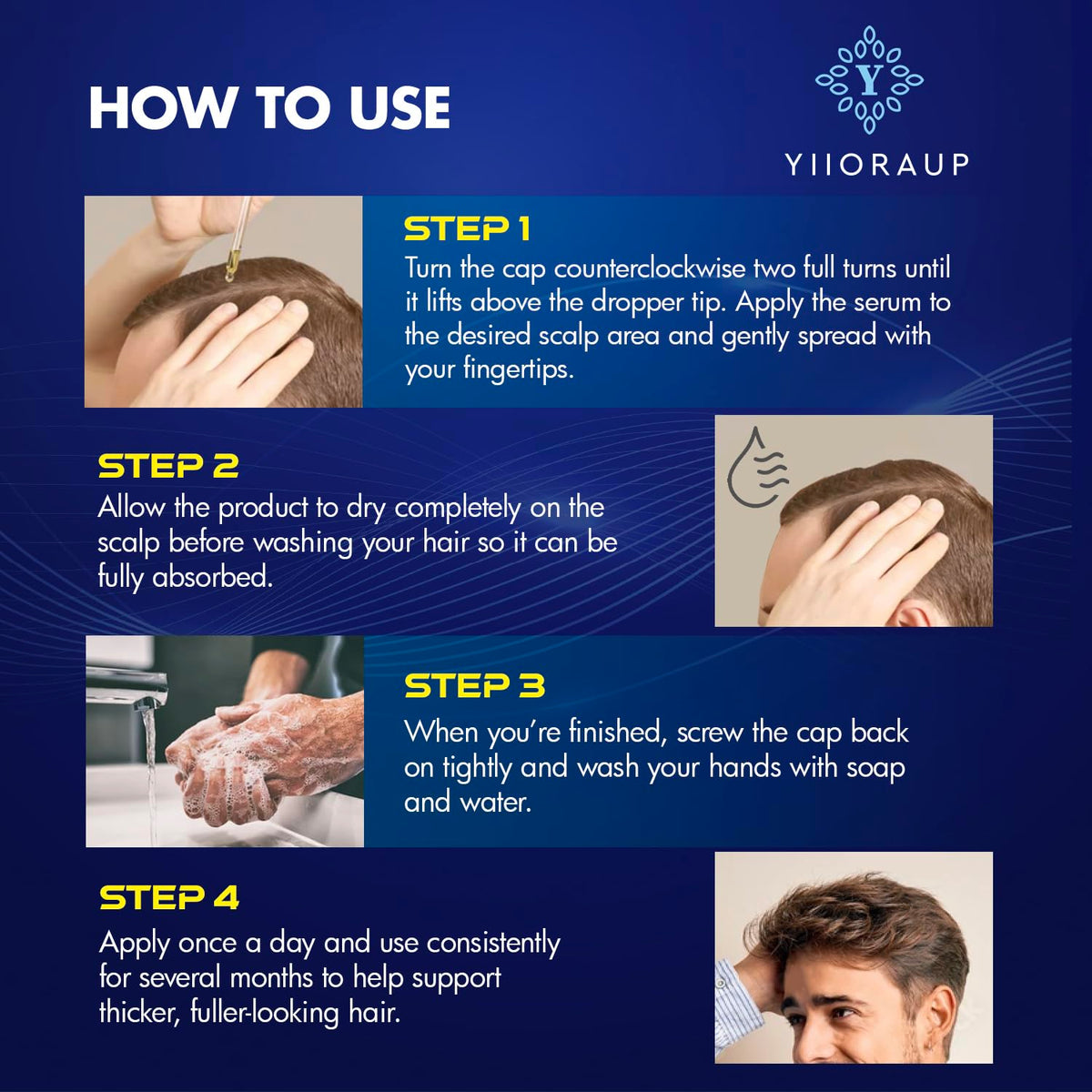 YIIORAUP bottles in a toiletry bag showing portability and on-the-go regimen support
