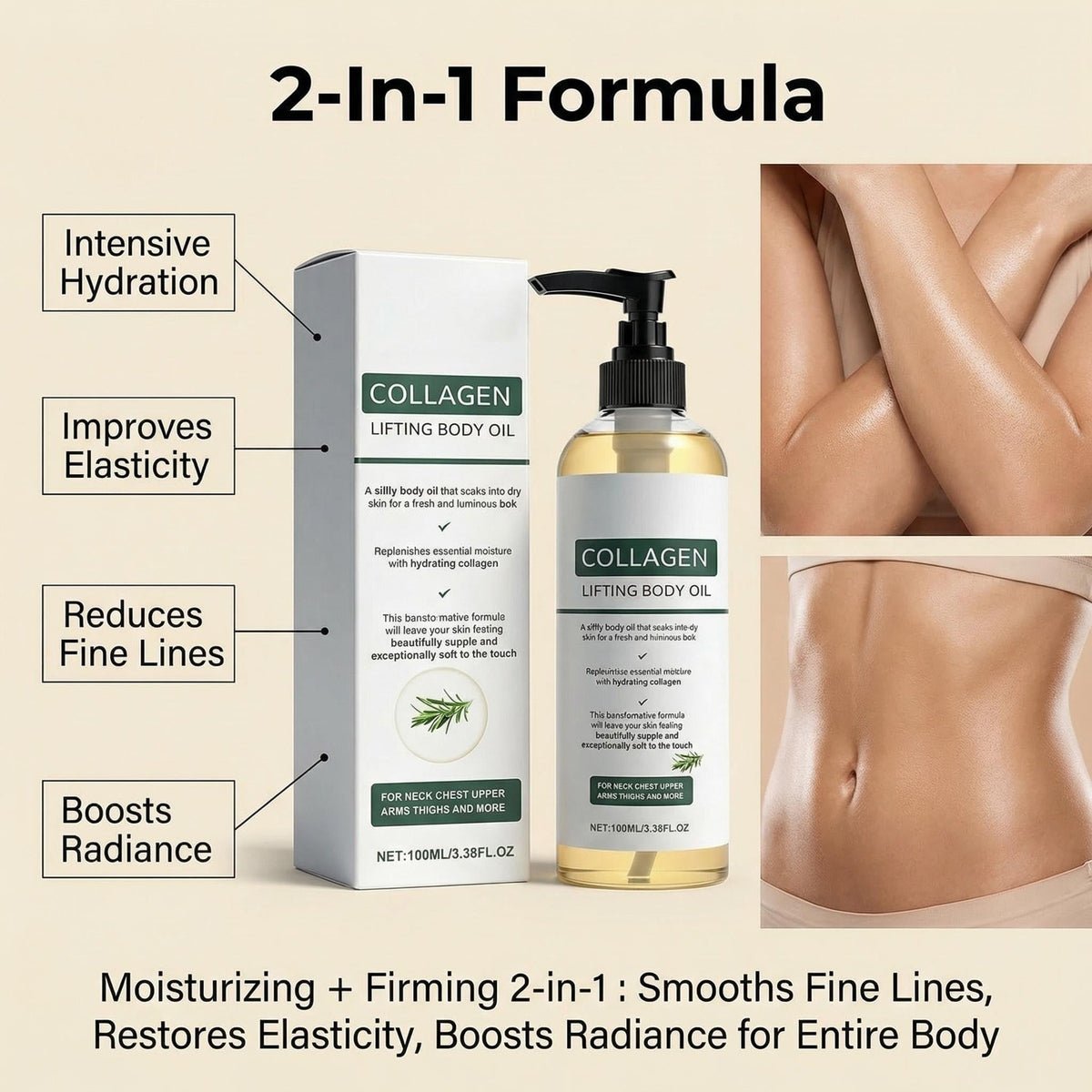 Yiishuiil oil applied on arm demonstrating immediate moisturization
