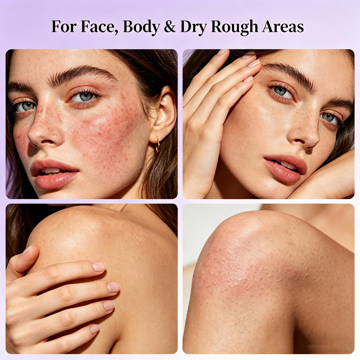 Yiishuiil before and after skin sample showing improved texture benefit