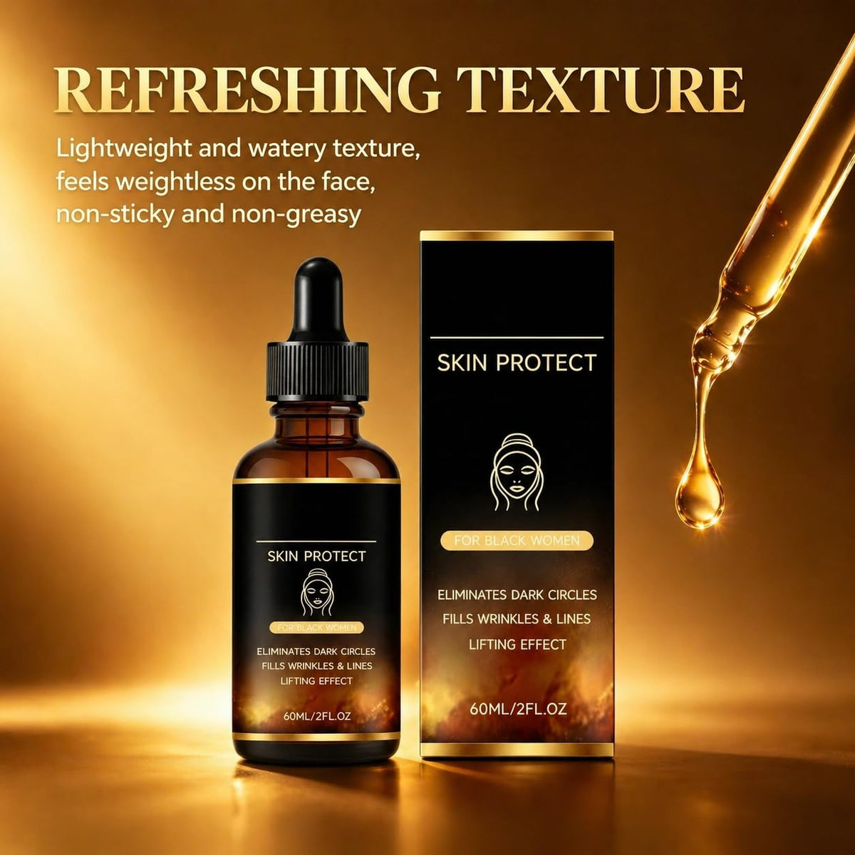 Yiishuiil label detail on bottle, shows key claims and ingredient focus