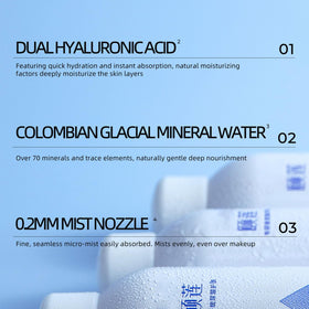 YILIAN application on face cooling spray soothes and refreshes skin
