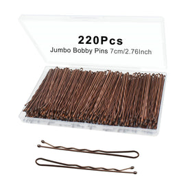 YINGFENG front packaging showing 220 jumbo brown bobby pins and box, neat supply