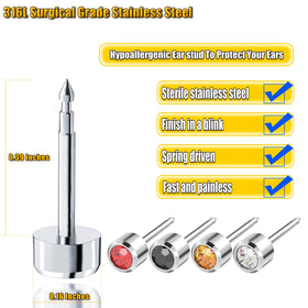 YINPAD size comparison of studs to choose correct earring fit