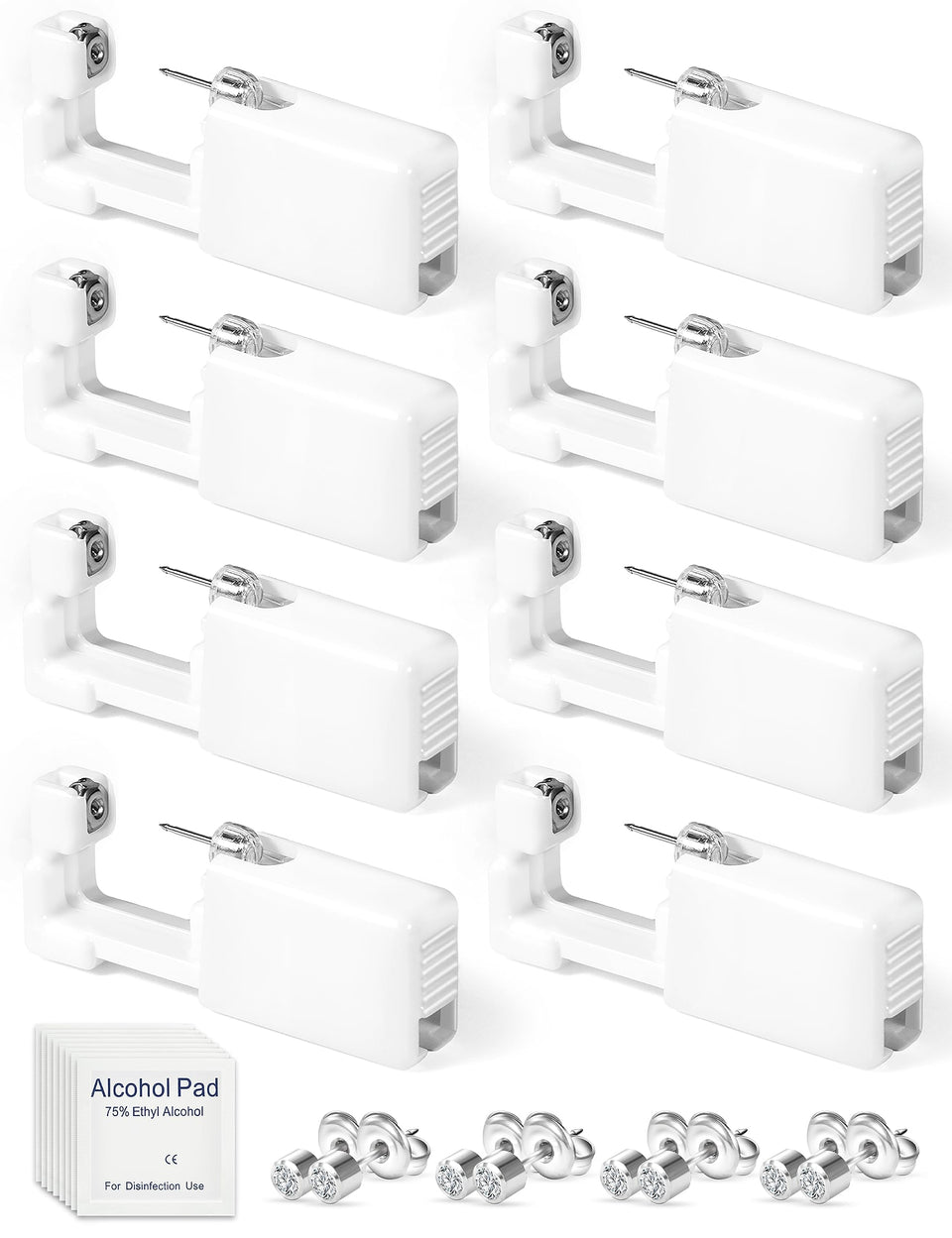 Yiorxu front packaging showing eight disposable piercing units and included pads for ready use