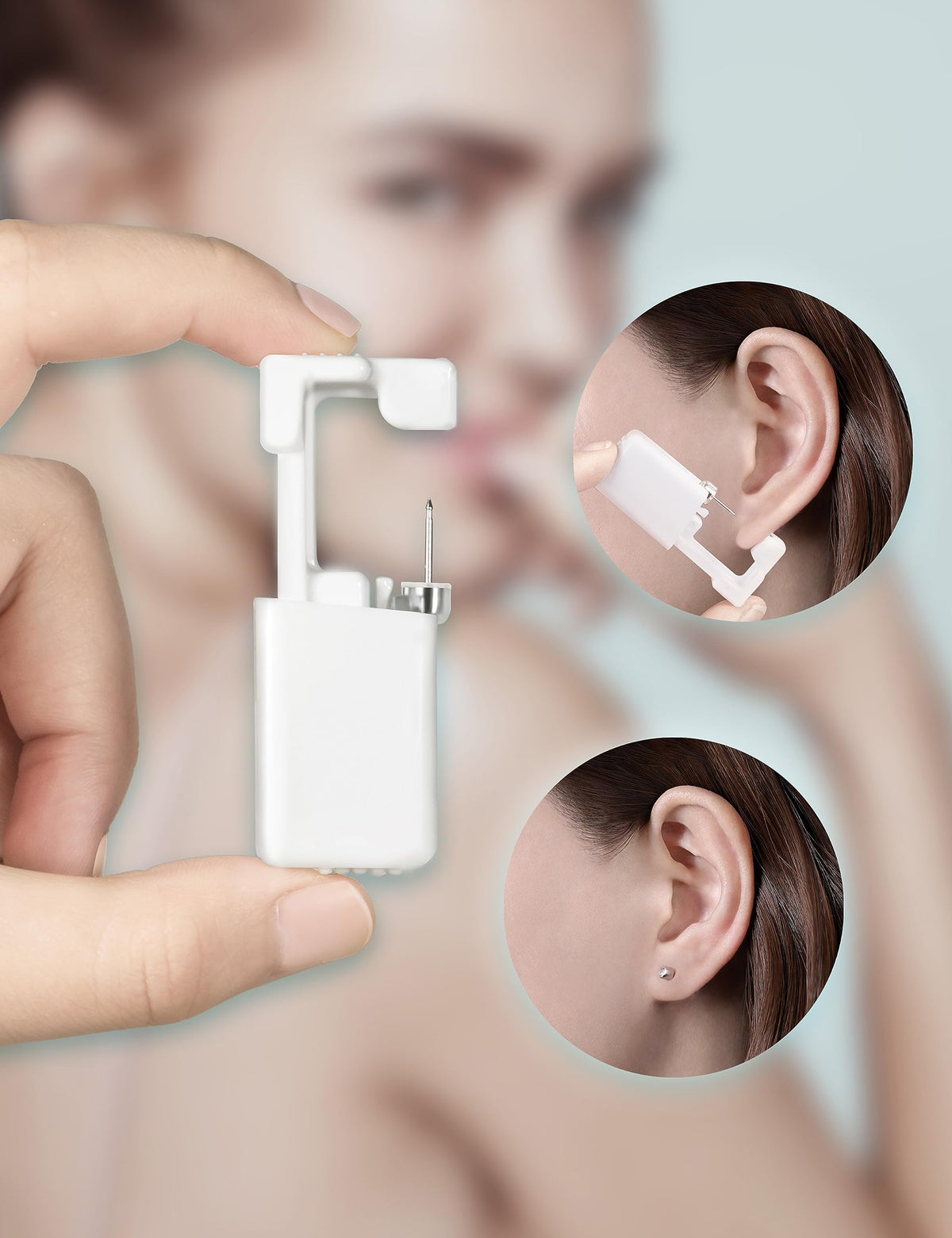 Yiorxu lifestyle image of ear in use demonstrating immediate jewelry appearance and neat placement
