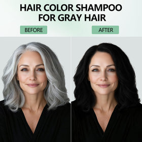 Yioscci shampoo applied to dry hair for quick color