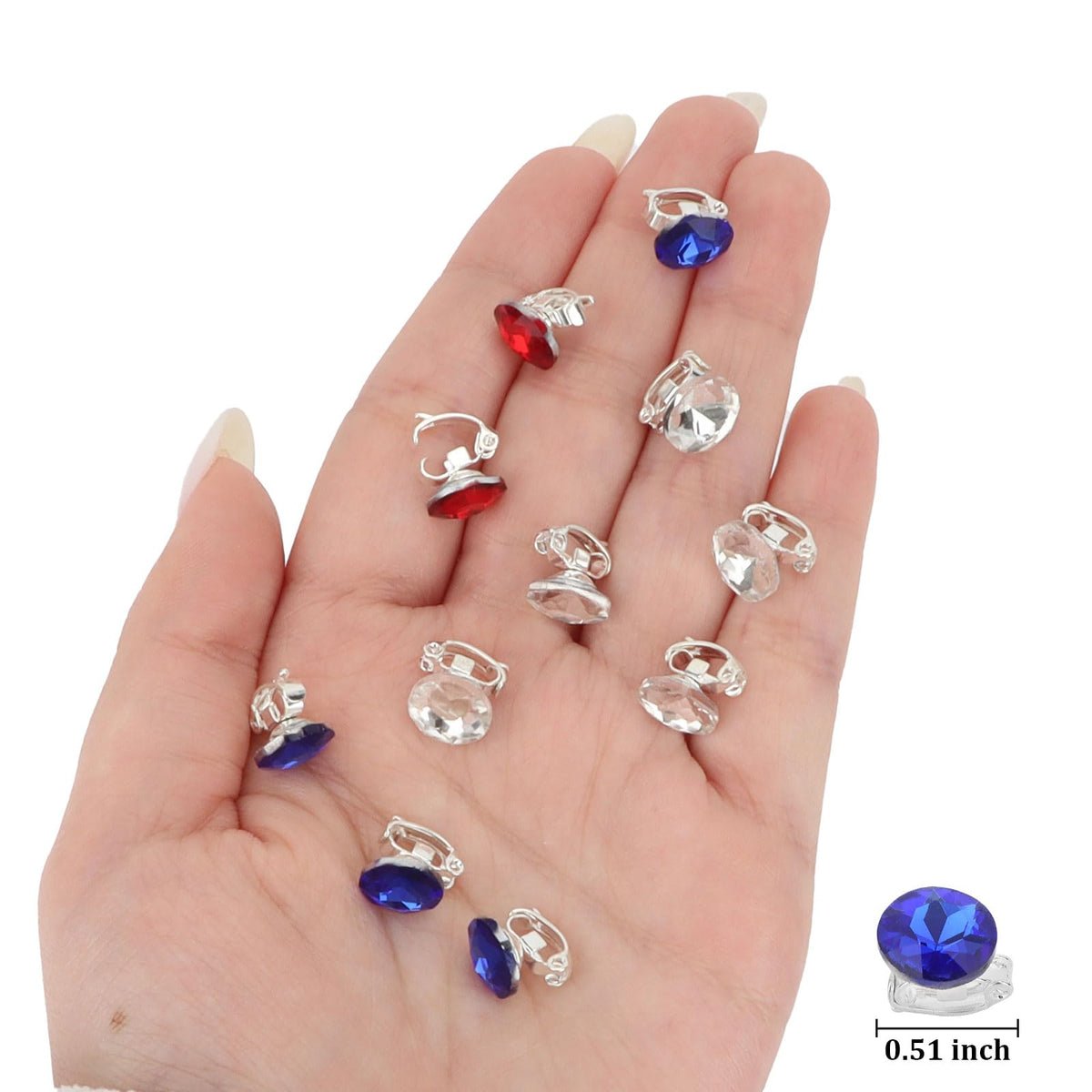 YISSION flatlay of red white blue clips showing easy mix-and-match options