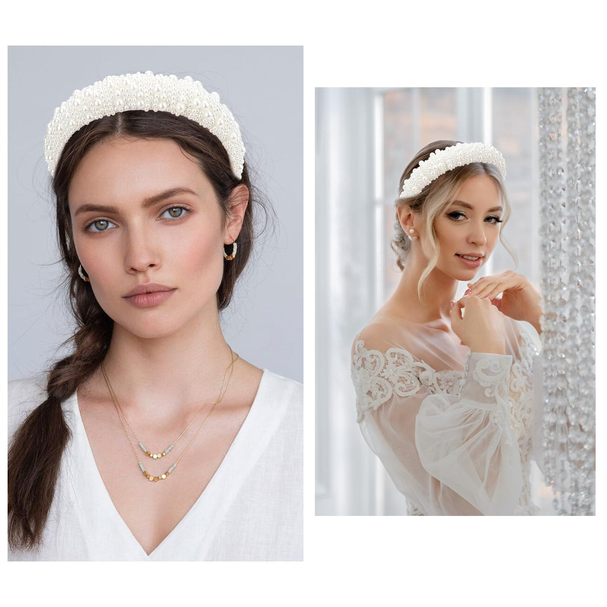 YISSION model wearing headband at wedding demonstrating refined style