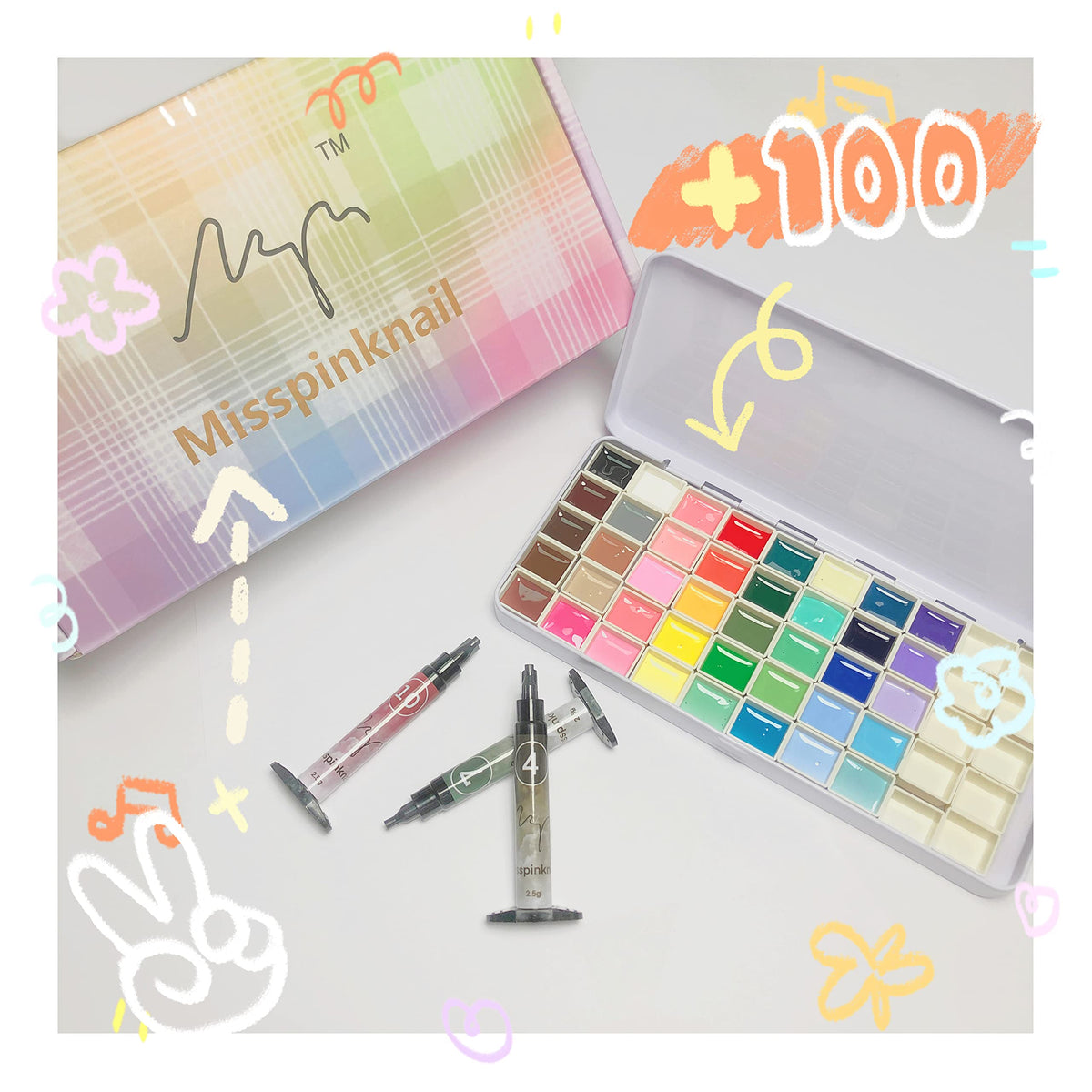 YJMyujimi palette held in hand for size comparison and portable salon convenience