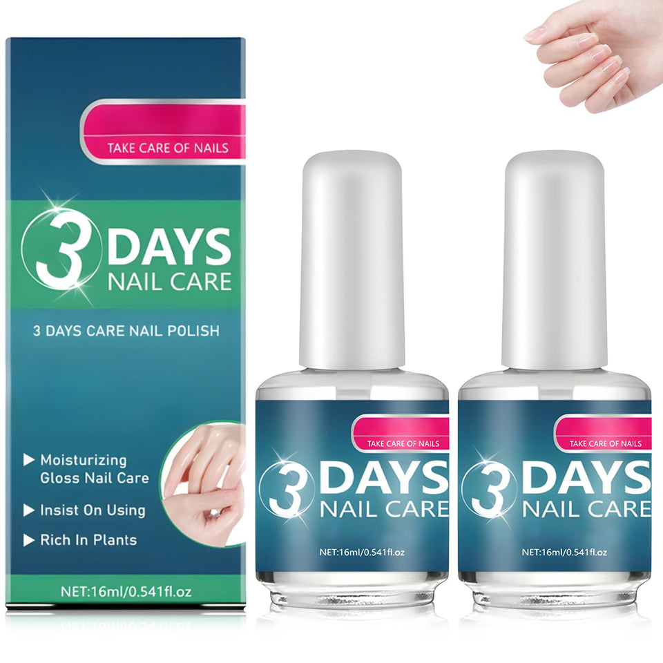 YJW front packaging of 3 Days Nail Care showing bottles and box for easy identification and storage