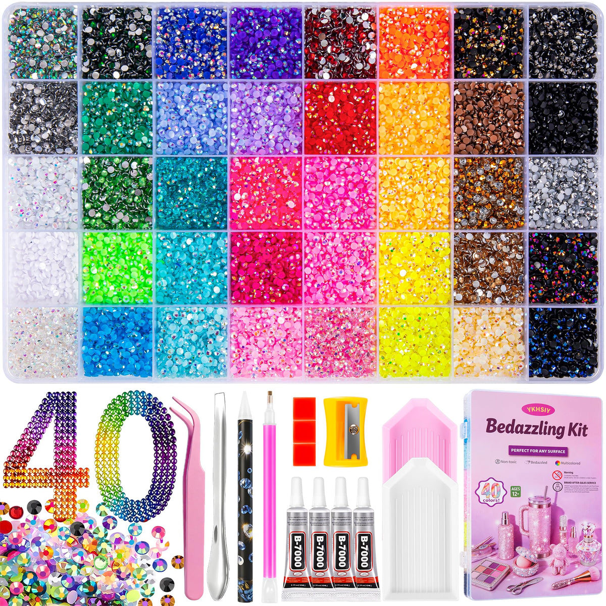 YKHSIY front packaging showing full bedazzling kit and components