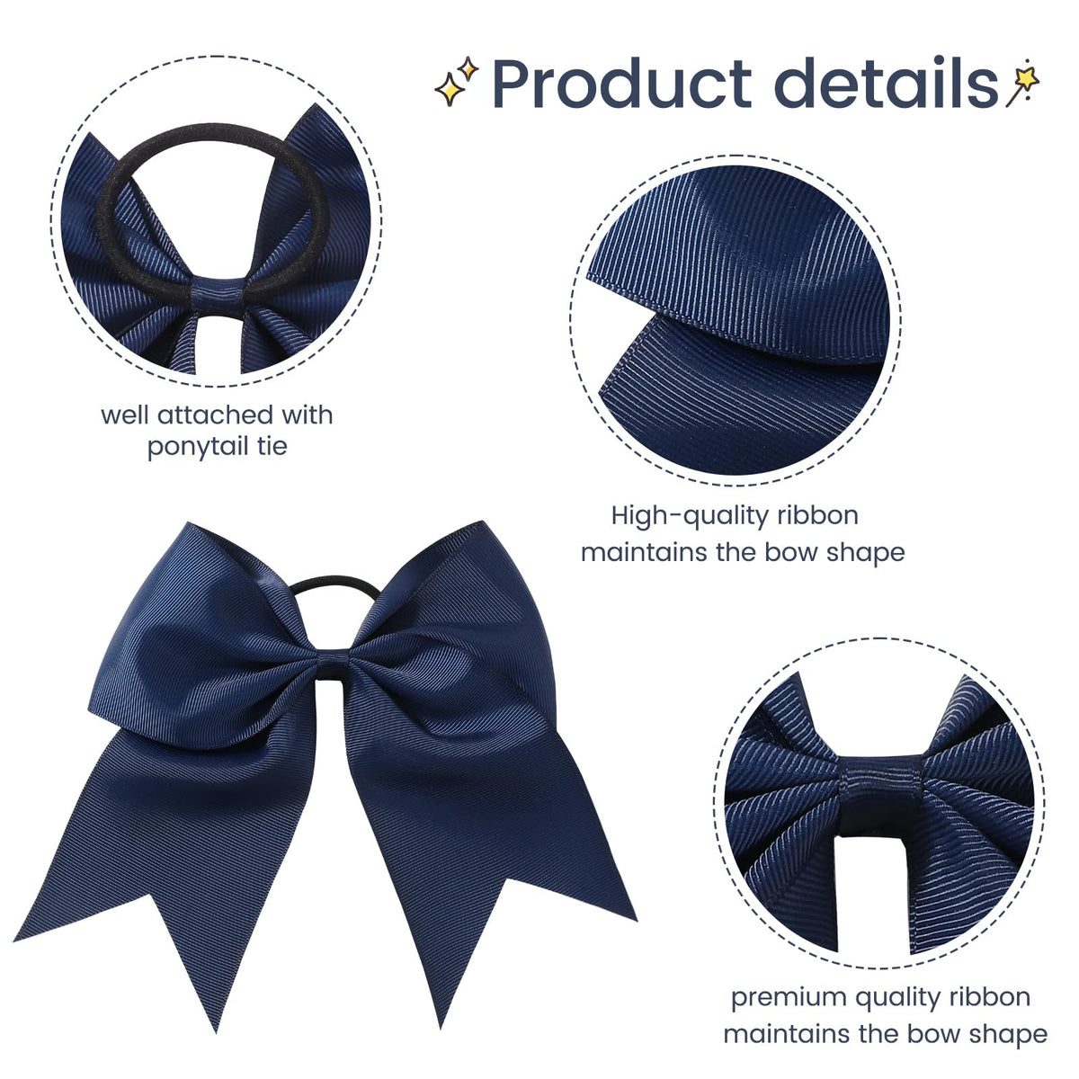 YLEN YHXX bow on ponytail demonstrating easy on-off wear