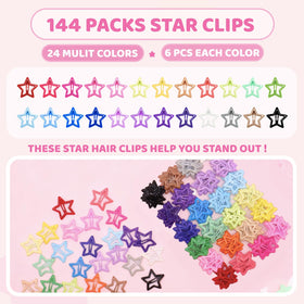 YLMUSU close-up of five star clips showing glossy resin that prevents fading and adds shine