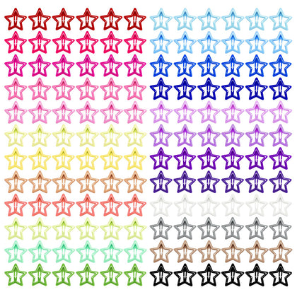 YLMUSU front view of boxed 144-piece star clips showing colors and case benefit organized storage