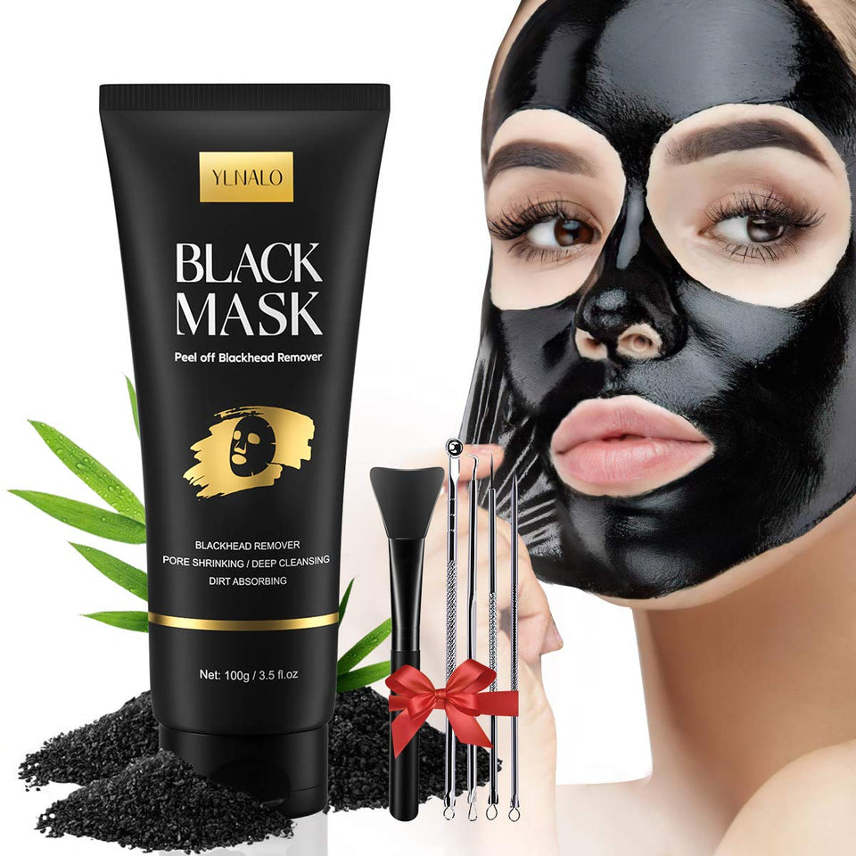 YLNALO jar front label showing product name and charcoal mask benefits