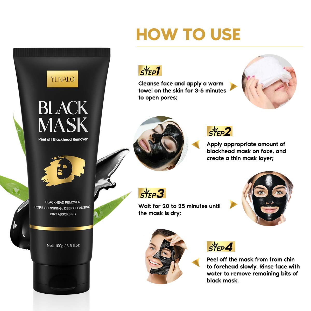 YLNALO mask on nose treatment demonstrating targeted pore coverage and clarity