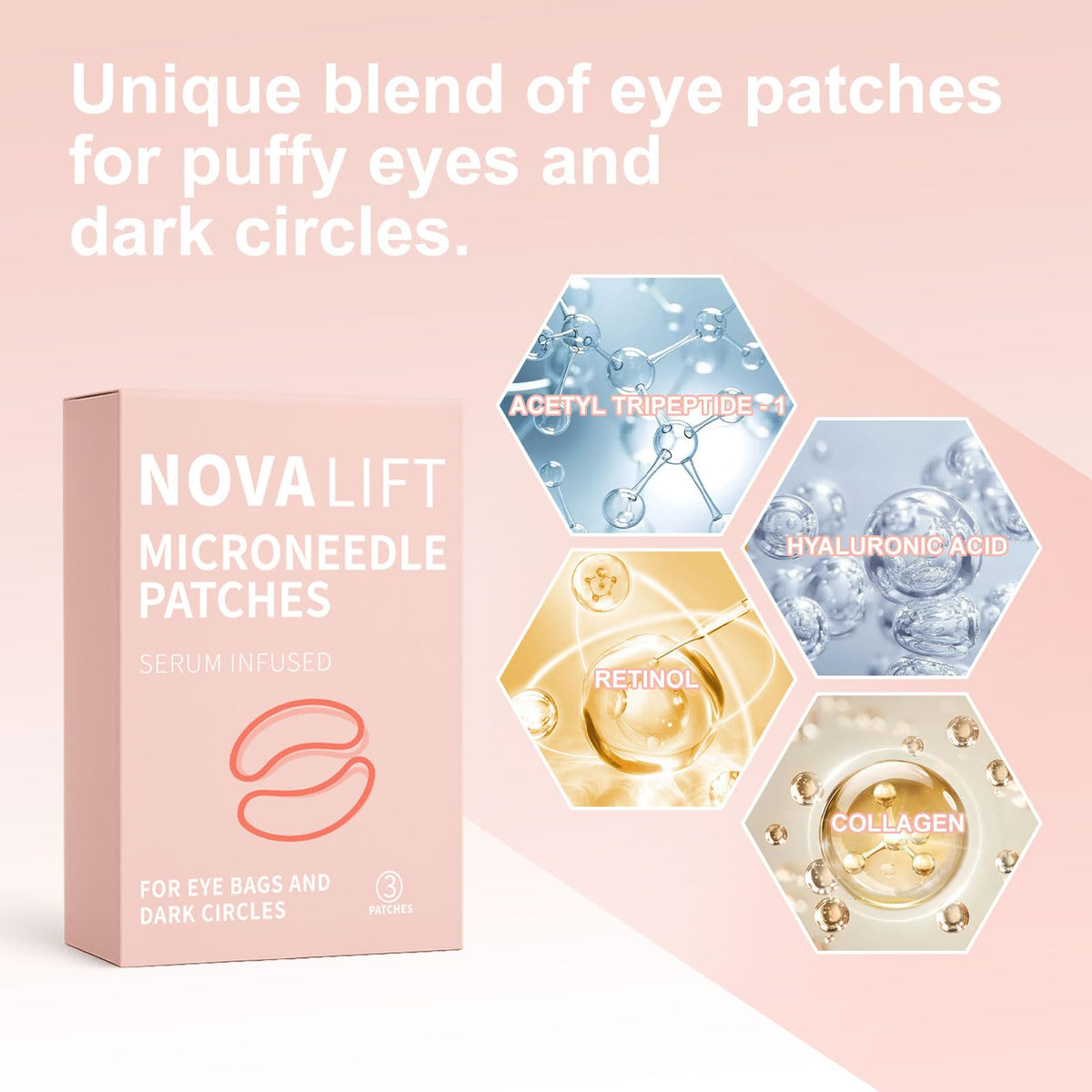 YLOTRE patch applied under eye demonstrating secure fit and instant cooling