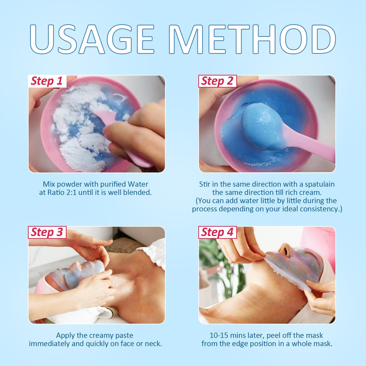 YMEYFAN peel-off jelly mask removed to show clean peel and visible results