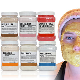 YMEYFAN front view of six jelly mask jars showing professional bulk pack benefit
