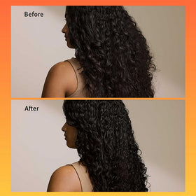 Yniquet cream in hand being applied to hair for even distribution