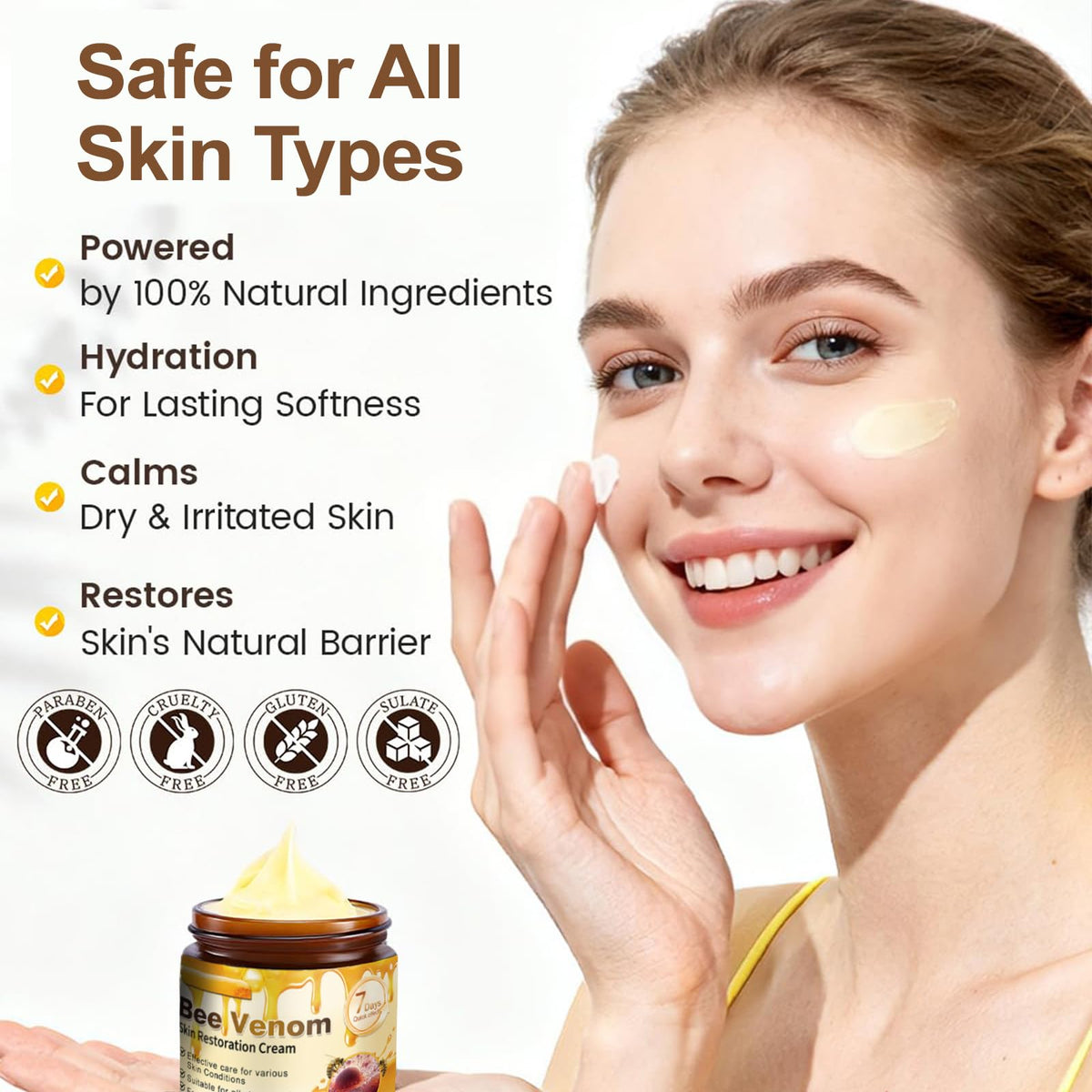 Yocisku cream being applied on hand demonstrating fast absorption benefit