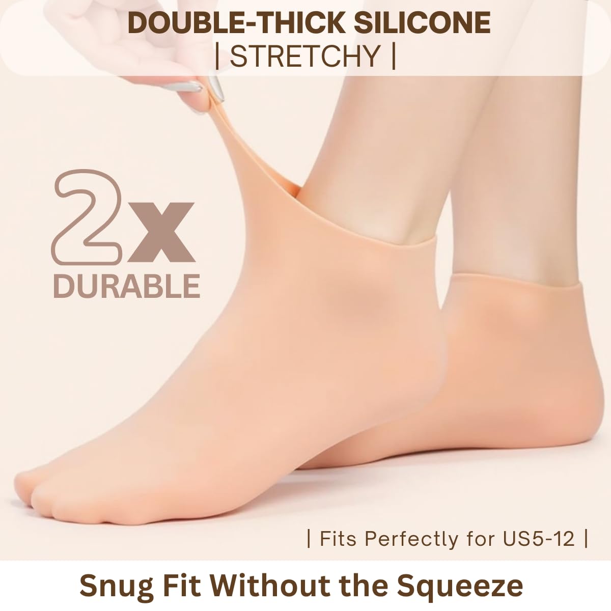 Yoeeco open-top sock detail highlighting seal that locks in lotions