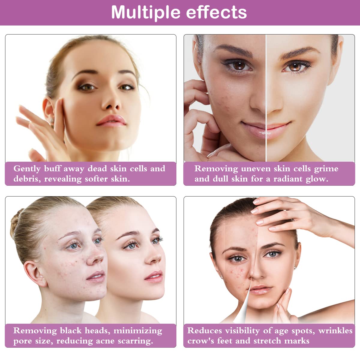 Yofuly in use on model's cheek demonstrating gentle facial treatment