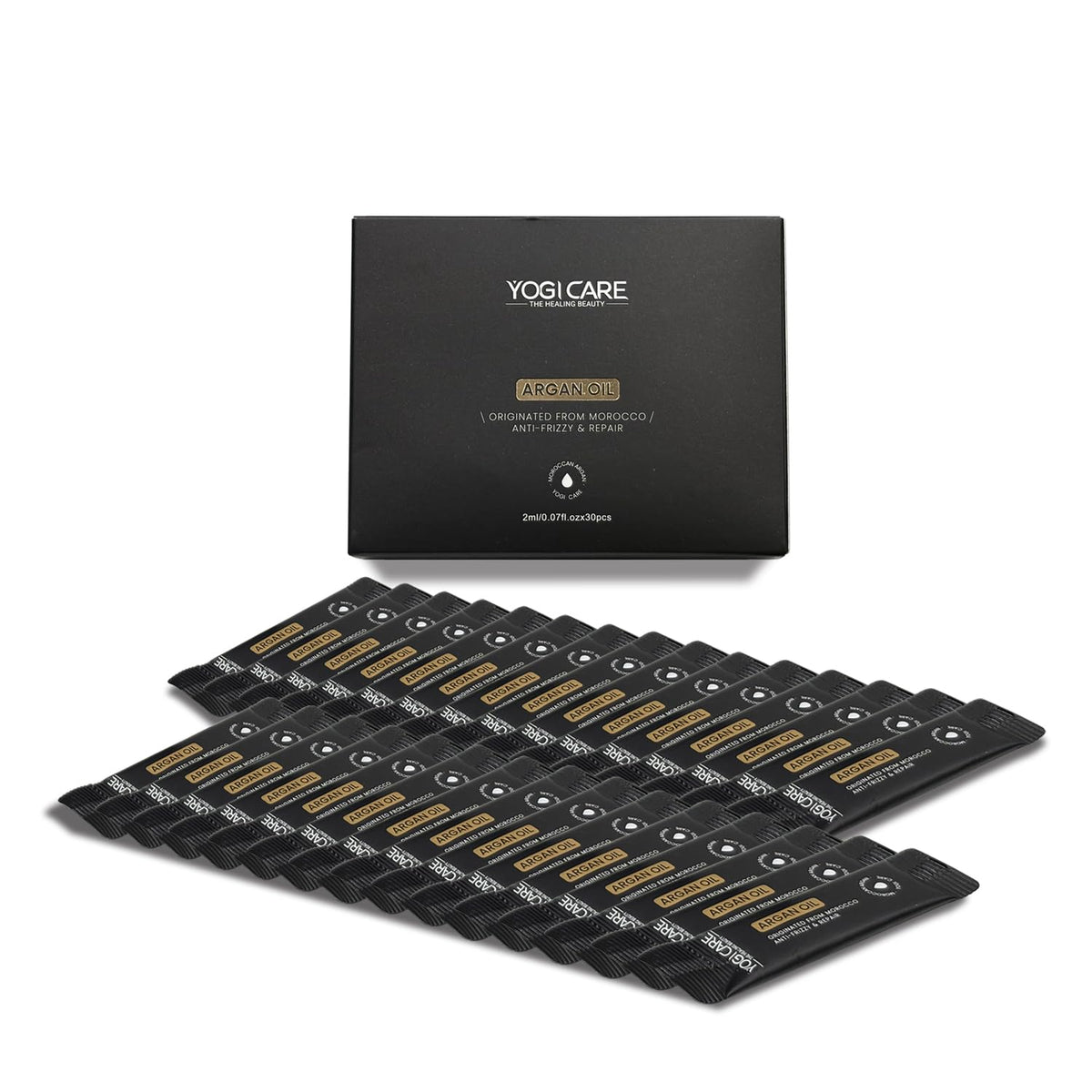 YOGI CARE front packaging showing 30 sachets and gift box benefit portability