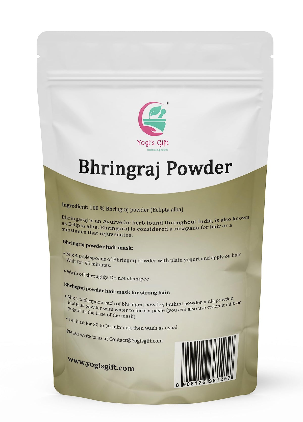 YOGI’S GIFT close-up fine bhringraj powder texture for easy mixing and absorption