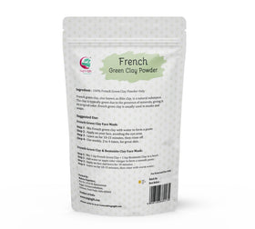 YOGI’S GIFT close-up texture of fine green clay powder for smooth, absorbent mask mixes