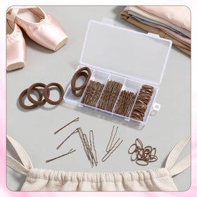 Yogode accessories laid out with nets, 150 pins, ties, wax stick for complete readiness