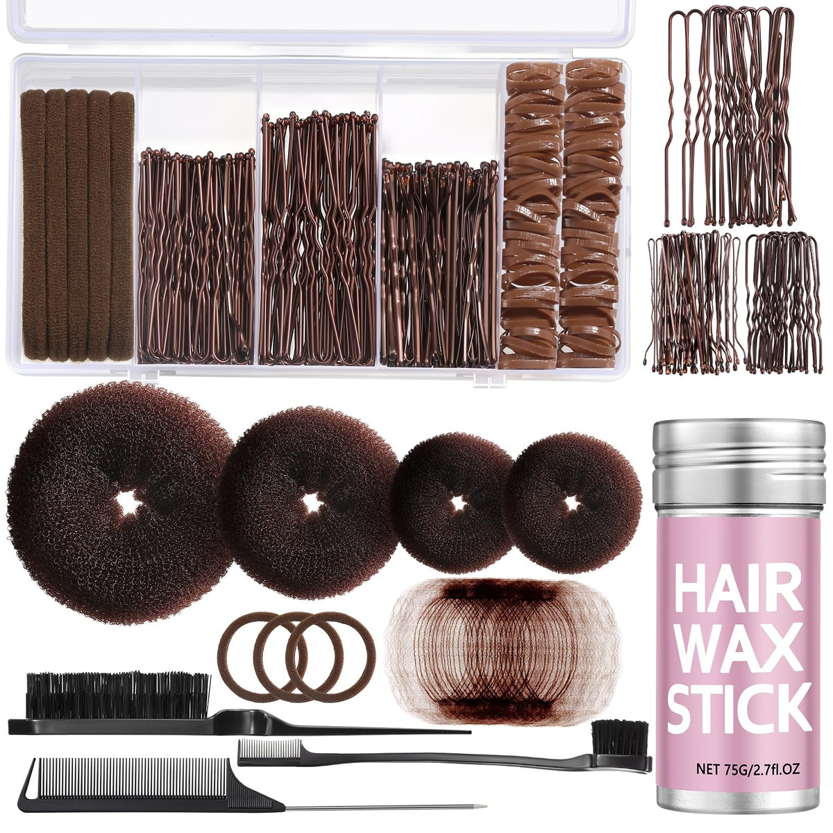 Yogode front package showing full bun maker set and easy styling benefits