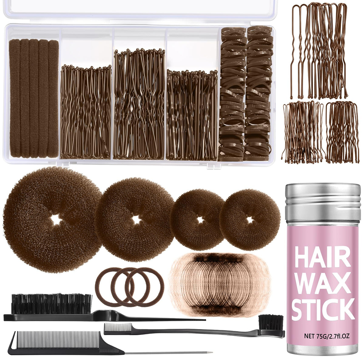 Yogode front packaging showing full bun kit and included tools for convenient styling