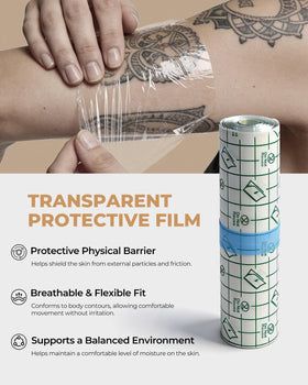 YOKACOS breathable tattoo wrap roll detail, protects fresh ink from contaminants