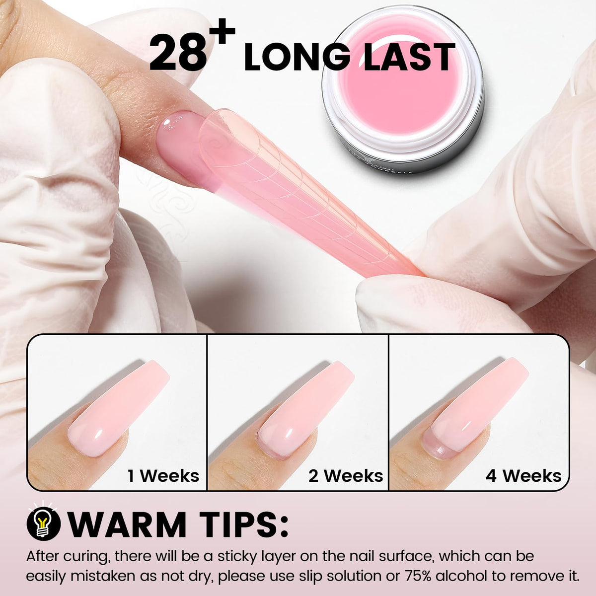 YOKE FELLOW applied on nail extension side view demonstrating durable glossy finish benefit