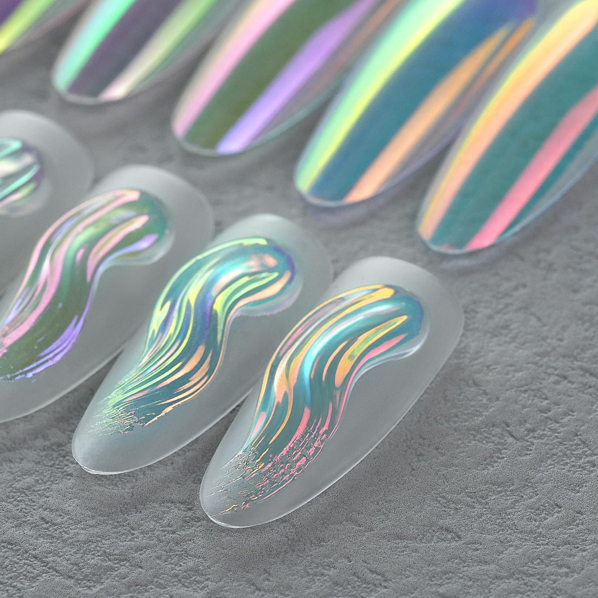 YOKE FELLOW applied on dark base showing pink-to-green chameleon metallic effect