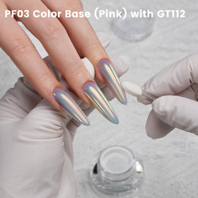 YOKE FELLOW nail swatches on dark base showing bold orange-to-green shift benefit