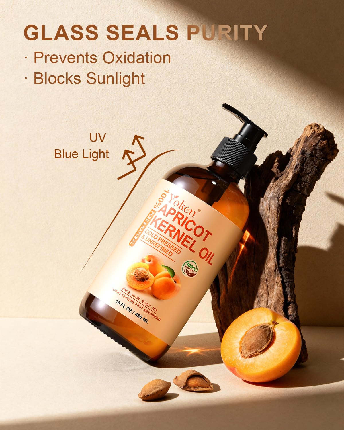 Yoken apricot oil used on face during skincare routine for hydration benefit