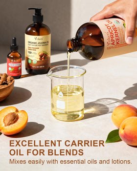 Yoken apricot oil applied to hair ends demonstrating frizz control and shine
