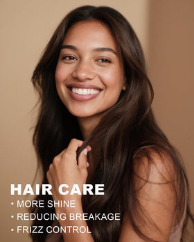 Yoken argan oil applied to hair ends to reduce frizz and add shine