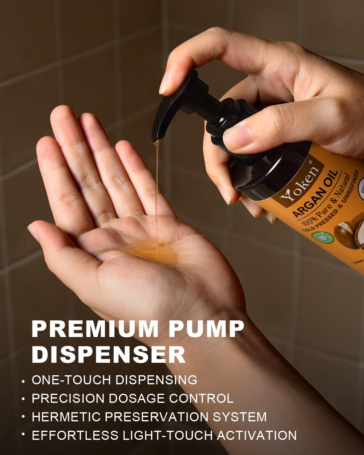 Yoken argan oil massaged into nails and cuticles to condition them
