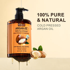 Yoken oil close-up texture highlighting silky absorption and natural purity