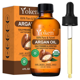 Yoken argan oil front bottle showing label and natural packaging benefit