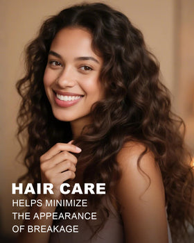 Yoken argan oil applied to hair ends demonstrating frizz control benefit