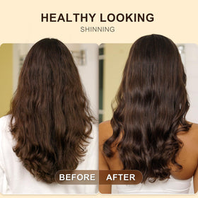 Yoken being applied to hair ends to reduce frizz and add shine