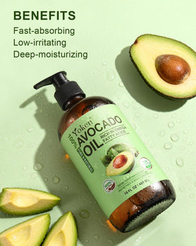 Yoken avocado oil texture closeup showing smooth, non-greasy consistency