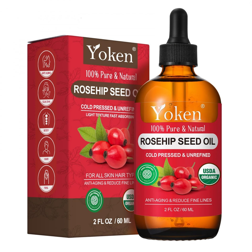 Yoken bottle front view showing clean packaging and 2 fl oz size for simple skincare