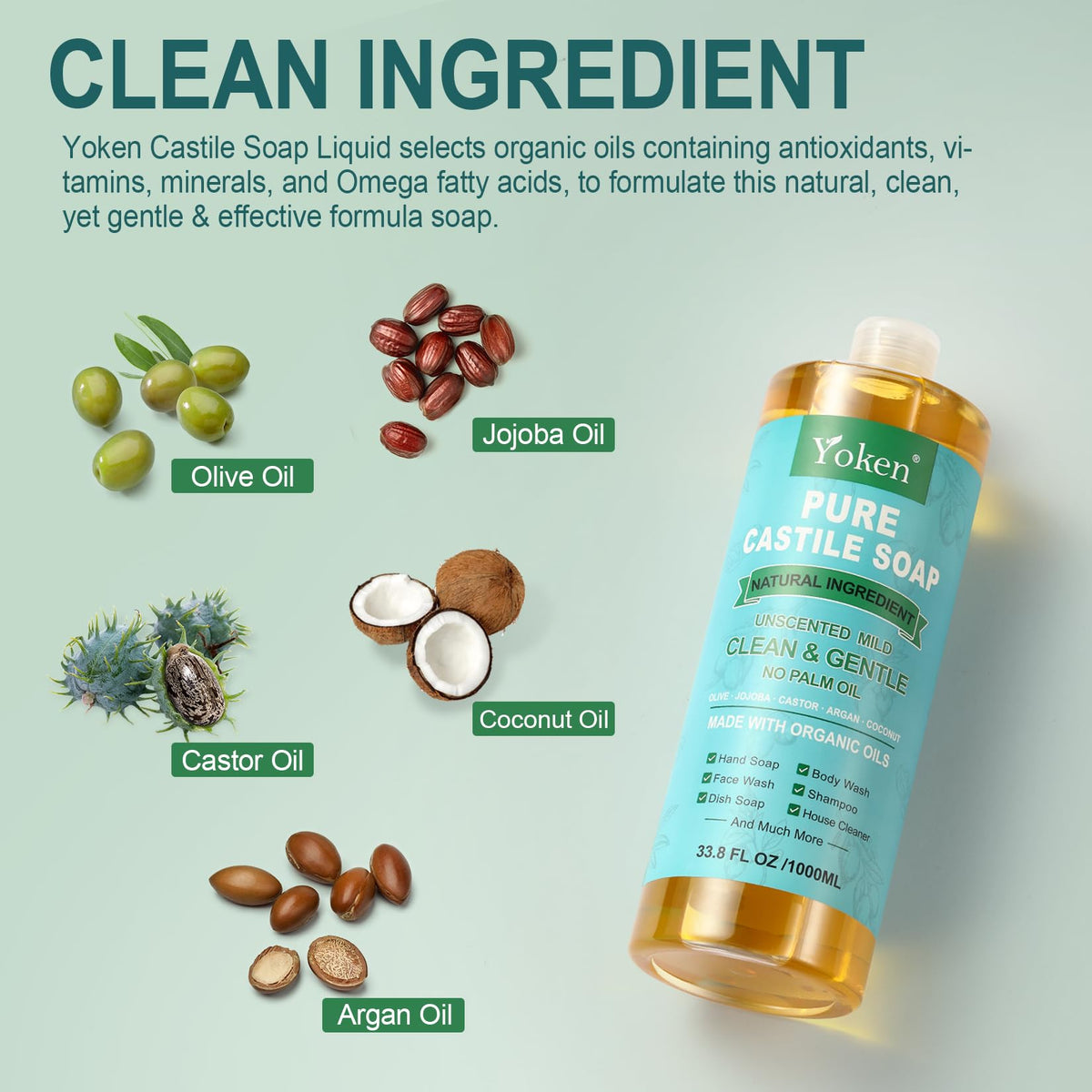 Close-up of Yoken ingredient panel highlighting organic oils