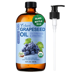 Yoken bottle front view showing amber glass and clean label, reveals freshness benefit